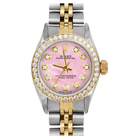 ladies rolex pink gold green face|rolex pink face for sale.